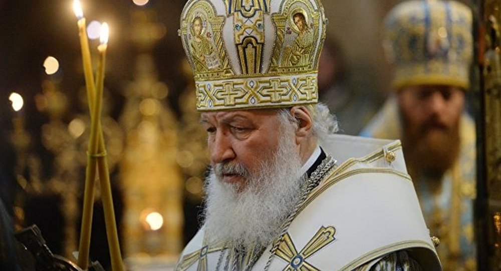  莫斯科大牧首基里尔希望东正教能够保持统一，找到克服危机的方法（图片来源：俄罗斯卫星通讯社）