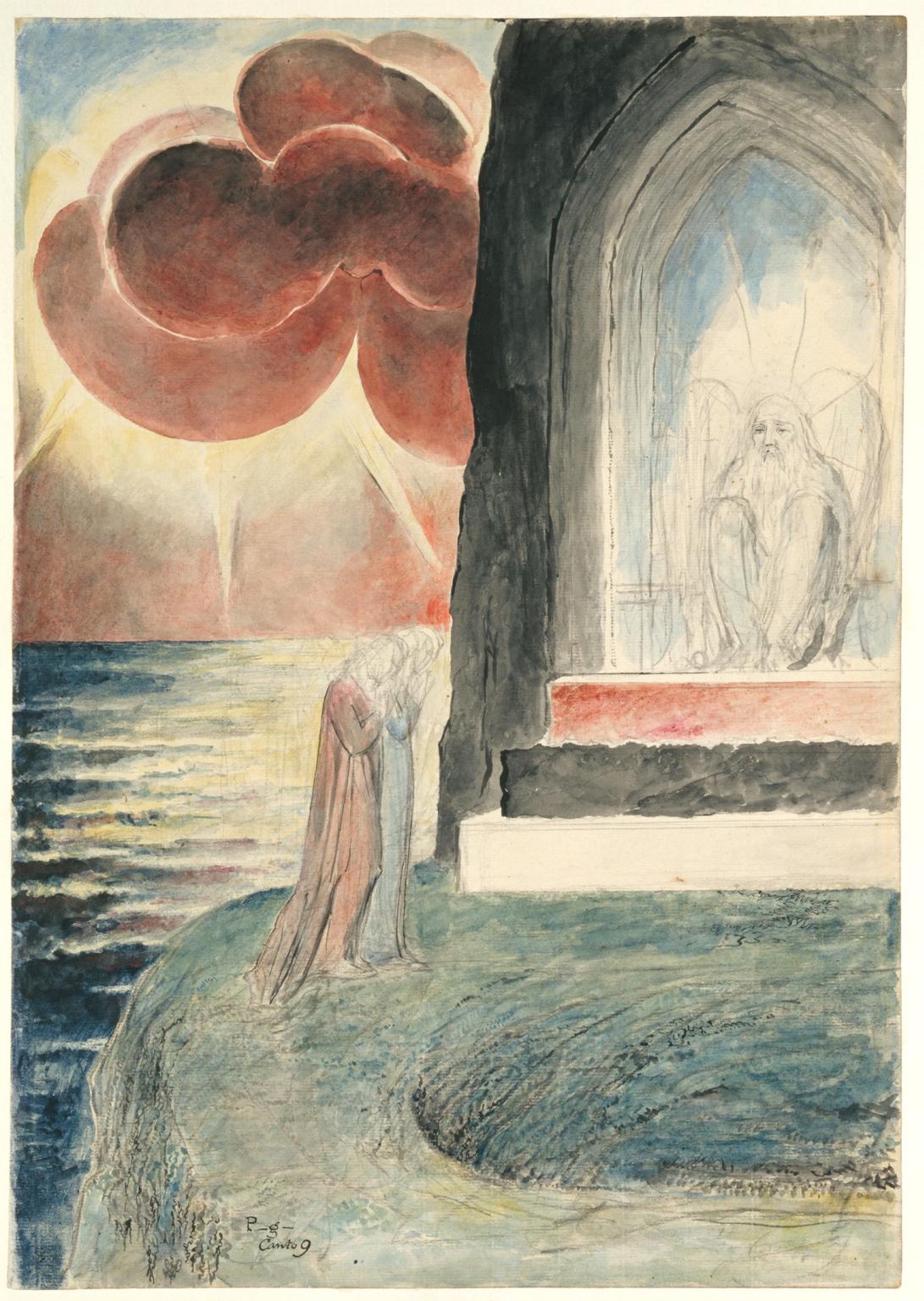 【次优】Dante and Virgil Approaching the Angel Who Guards the Entrance of Purgatory 1824–7.jpg