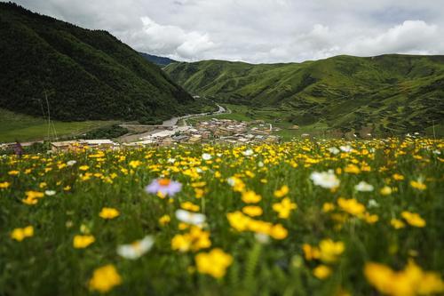 图片四川省阿坝藏族羌族自治州阿坝县神座景区风景秀丽,区域内森林