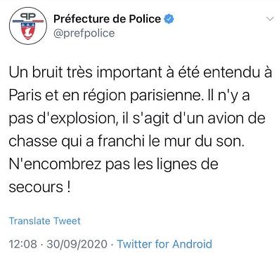 巴黎警察局社交网络账号截图