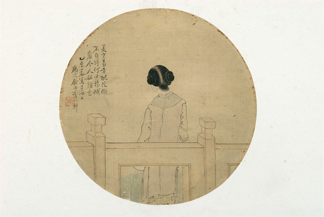 ◇◇掛軸 菅楯彦 扇面 梅林山水 尺五横 物故作家掛軸 hanging scroll