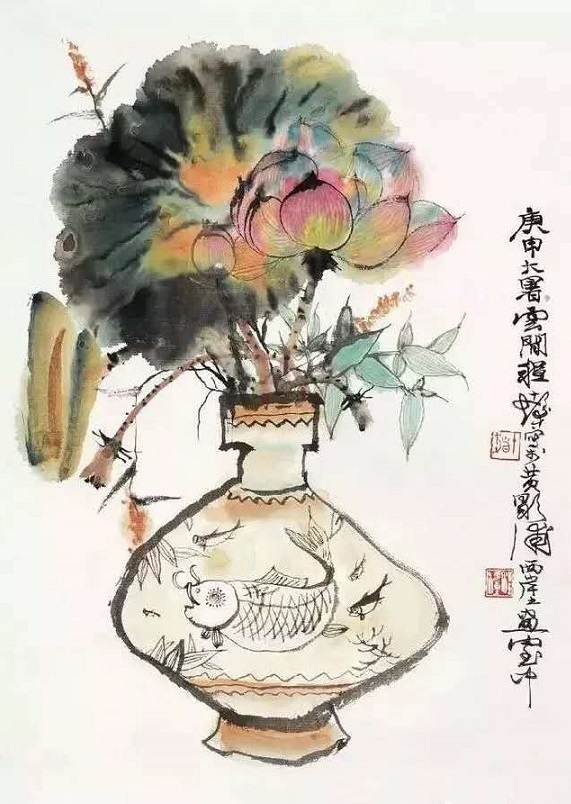 徐建融文配图:程十发画荷jpg