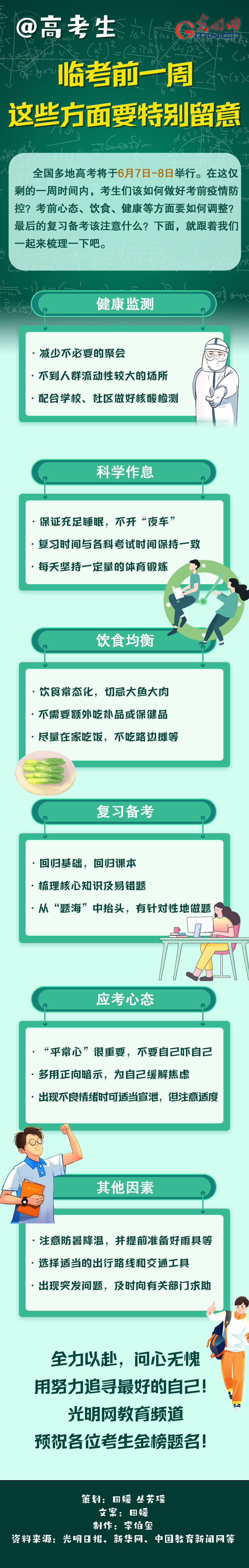 【图解】@高考生 临考前一周，这些方面要特别留意