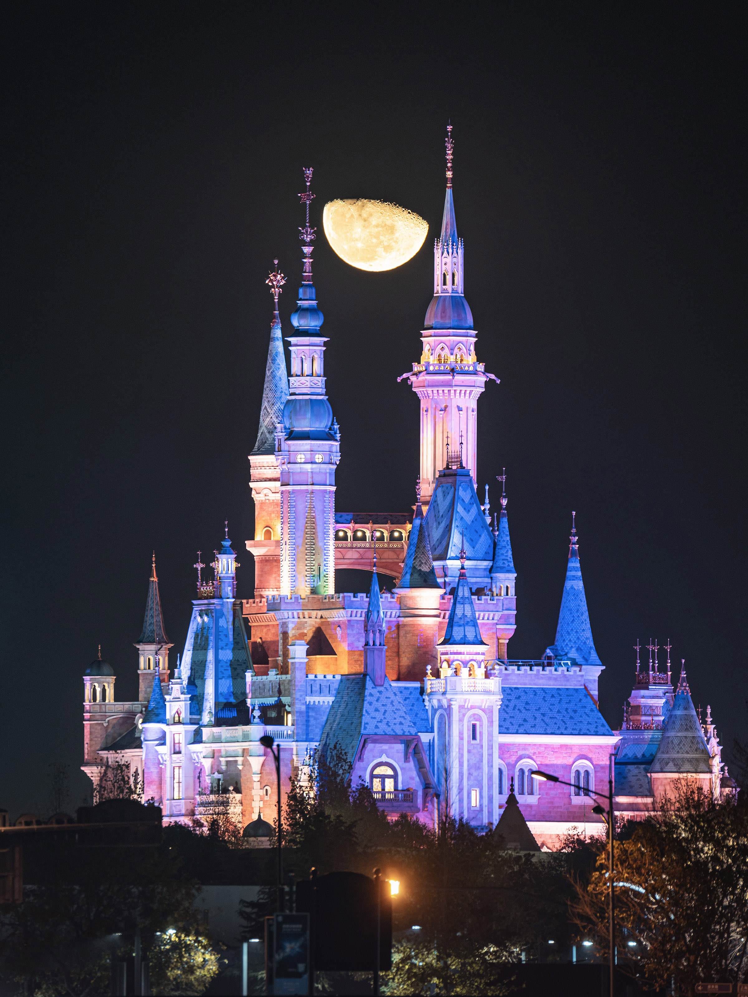 迪士尼背景图夜景高清图片