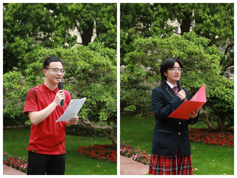 7.复旦大学“星火”党员志愿服务队代表马文亮和宝山区中学生代表施祺多发言（成钊 摄）.jpg